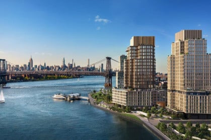 A rendering of the 378-unit building on the Williamsburg waterfront.